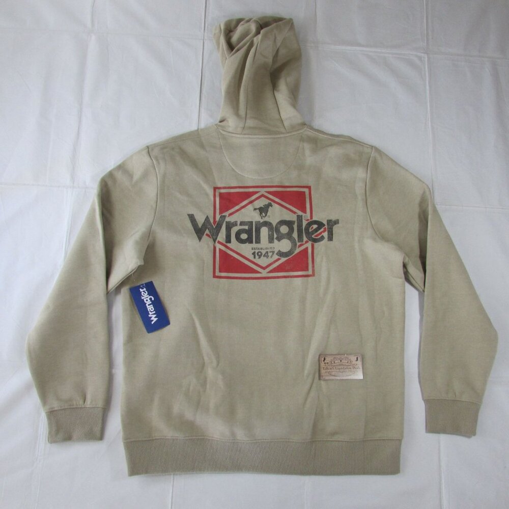 Wrangler Men's Long Sleeve Horse Classic Logo Graphic Hooded Pullover Sweatshirt